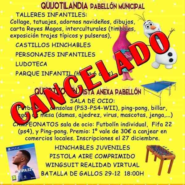 Ayto. Argamasilla de Alba: Se cancela Quijotilandia y Quijotijoven