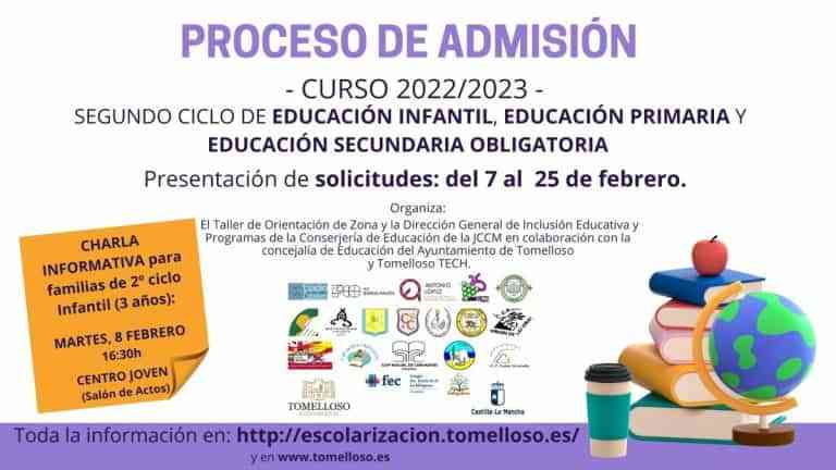 Charla informativa para familias de segundo ciclo de Infantil el 8 de febrero en el Centro Joven de Tomelloso