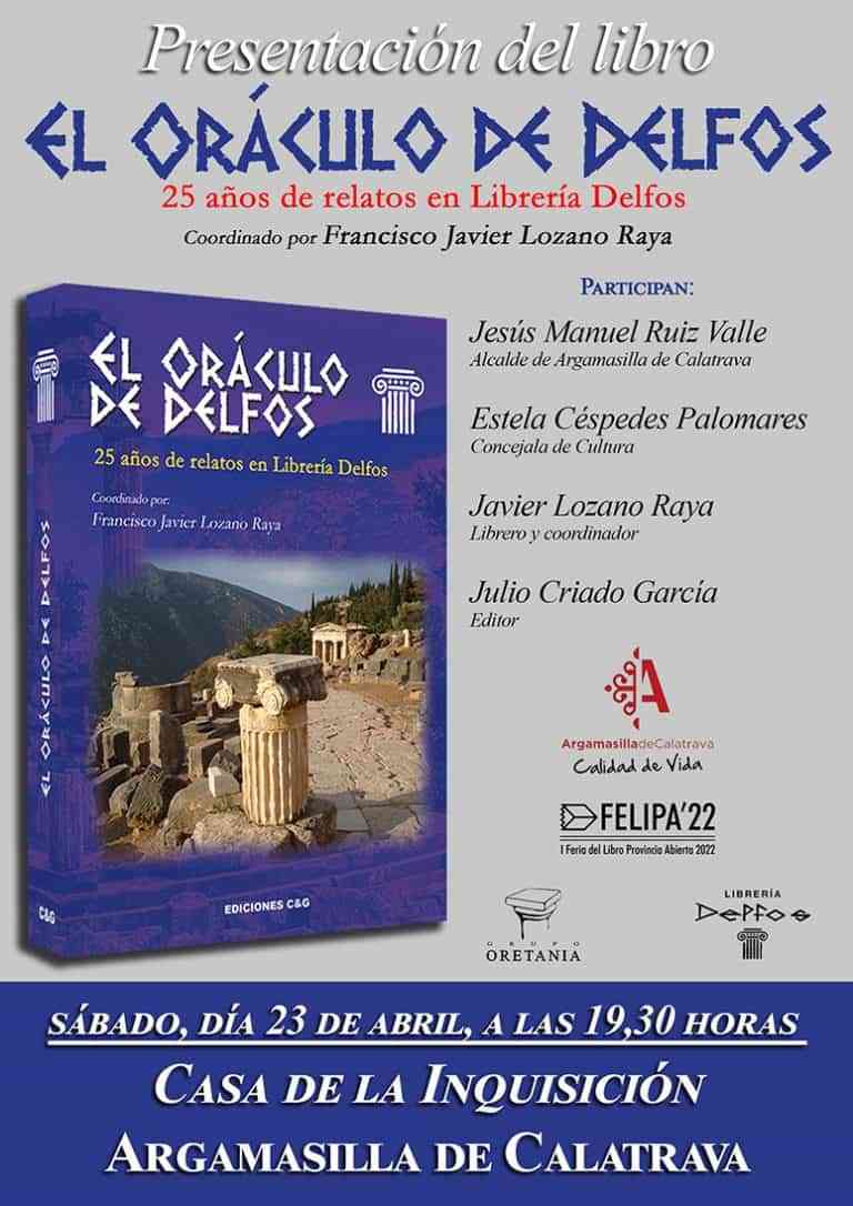 En el Día Internacional del Libro se presenta “El oráculo de Delfos” en Argamasilla de Calatrava