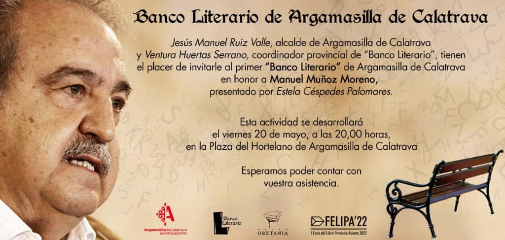 Banco Literaro en Argamasilla de Calatrava - El poeta rabanero, Manuel Muñoz Moreno, obtiene, a título póstumo, el primer Banco Literario de Argamasilla de Calatrava