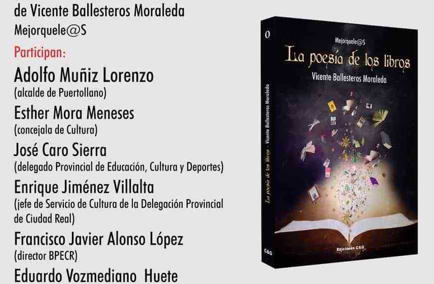 El primer día de la Feria del Libro de Puertollano se presentará “La poesía de los libros” de Vicente Ballesteros Moraleda