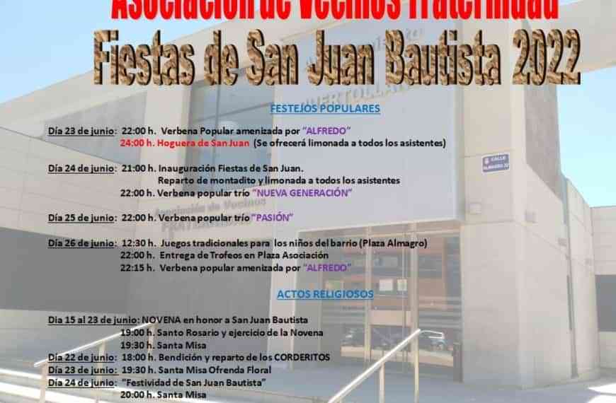 Fiestas de San Juan en la barriada Fraternidad de Puertollano del 23 al 26 de junio