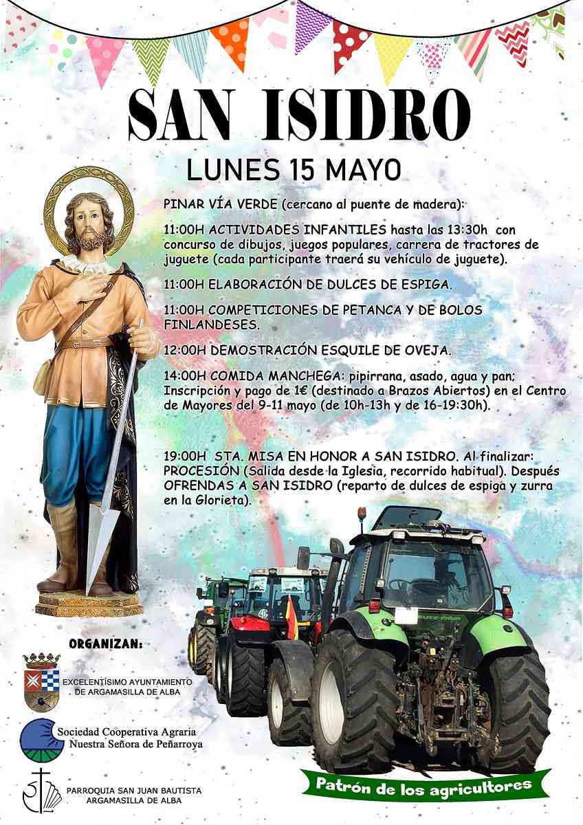 Previo fiesta de San Isidro - Argamasilla de Alba se prepara para celebrar la festividad de San Isidro Labrador