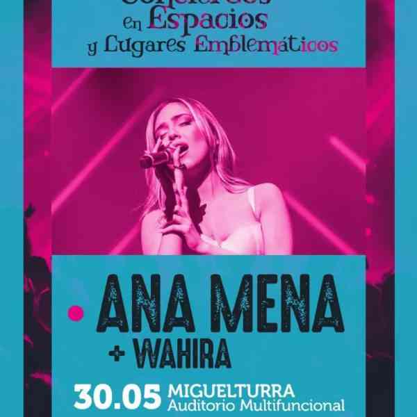 Dentro de los Conciertos en Espacios y Lugares Emblemáticos, Ana Mena + Wahira el 30 de mayo en Miguelturra