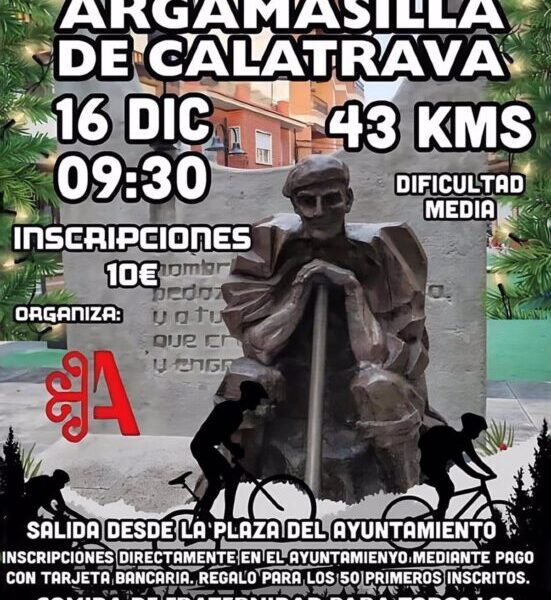 I Marcha Cicloturista Navideña en Argamasilla de Alba: Convocatoria para Pedaleo Festivo este Sábado