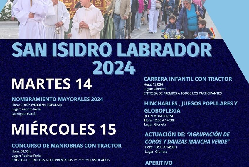 Argamasilla de Alba celebra las fiestas de San Isidro Labrador 2024 con una amplia programación