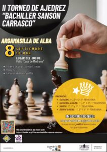 Abierta La Inscripción En El II Torneo De Ajedrez ‘Bachiller Sansón Carrasco’ De Argamasilla De Alba