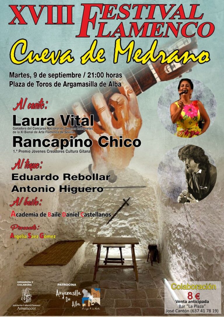 Laura Vital y Rancapino Chico, dos grandes voces del flamenco en el XVIII Festival de Argamasilla de Alba