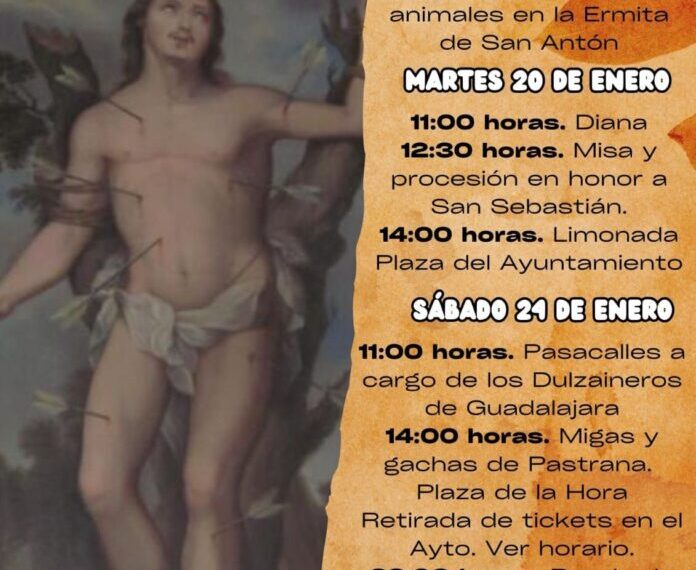 Once quintos y quintas en las fiestas de San Antón y San Sebastián 2026 de Pastrana