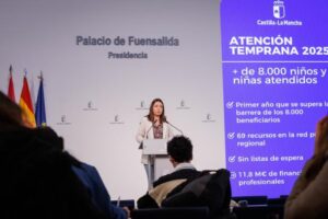 Castilla-La Mancha alcanza un nuevo hito al atender por primera vez a más de 8.000 niños y niñas en Atención Temprana y aumentará su red con 7 nuevos recursos.